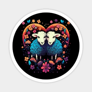 Sheep Couple Valentine Magnet